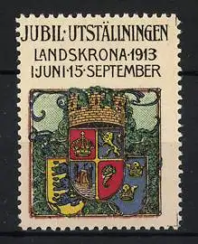 Reklamemarke Landskrona, Jubiläums-Ausstellung 1913, Wappen