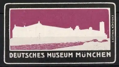 Reklamemarke München, Deutsches Museum, Gebäudesilhouette