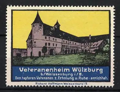 Reklamemarke Weissenburg, Veteranenheim Wülzburg, Gebäudeansicht