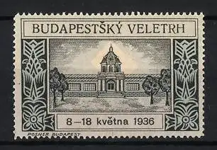 Reklamemarke Budapest, Budapester Messe 1936, Gebäudeansicht