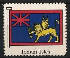 Reklamemarke Ionian Isles, Löwe mit Flügeln und Flagge