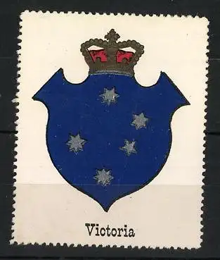 Reklamemarke Victoria, Wappen mit Krone und Sternen, Schildemblem