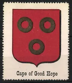 Reklamemarke Cape of Good Hope, Wappen, Drei Ringe