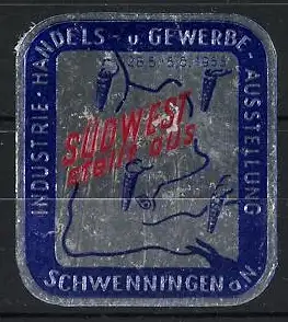 Reklamemarke Villingen-Schwenningen, Südwest 1955, Industrie- und Gewerbeausstellung