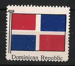 Reklamemarke Dominican Republic, Nationalflagge, Flagge