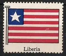 Reklamemarke Liberia, Flagge von Liberia, Stern und Streifen