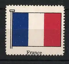 Reklamemarke Frankreich, France, französische Flagge