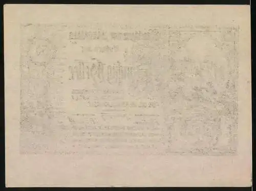 Notgeld Kirchschlag 1920, 50 Heller, Burglandschaft und Wappen