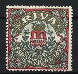 Reklamemarke Riva, Esposizione 1897, Wappen mit Krone