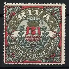 Reklamemarke Riva, Esposizione 1891, Wappen und Krone