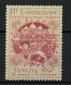 Reklamemarke Venedig, IIA Esposizione Internazionale d`Arte, Löwe von Venedig, 1897