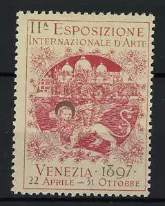 Reklamemarke Venedig, IIa Esposizione Internazionale d`Arte 1897, Markuslöwe