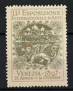 Reklamemarke Venedig, II? Esposizione Internazionale d`Arte 1897, Markuslöwe