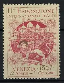 Reklamemarke Venedig, IIª Esposizione Internazionale d`Arte, Löwe von Venedig, 1897