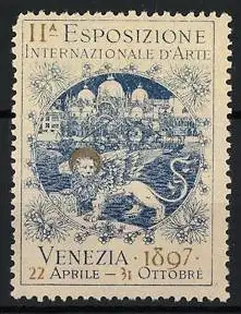 Reklamemarke Venedig, II. Esposizione Internazionale d`Arte, Löwe von Venedig, 1897