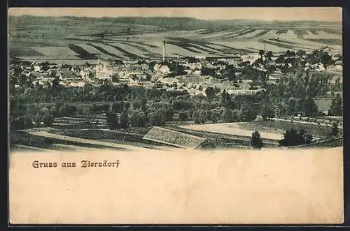 AK Ziersdorf, Ortsansicht aus der Vogelschau