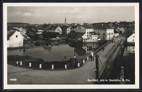 AK Gmünd, Ortspartie mit Brücke