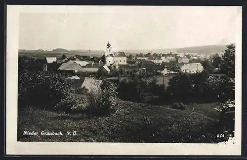 AK Nieder Grünbach /N.-Ö., Teilansicht mit Kirche