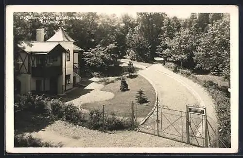 AK Maria Énzersdorf, Eingang zum Erholungsheim Wällischhof