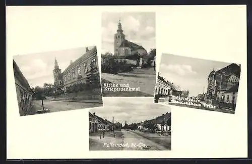 AK Palterndorf, Hauptstrasse mit Kaufhaus Prinz, Kirche