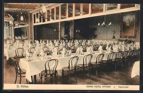 AK St. Pölten, Grand Hotel Pittner, Blick in den Kaisersaal