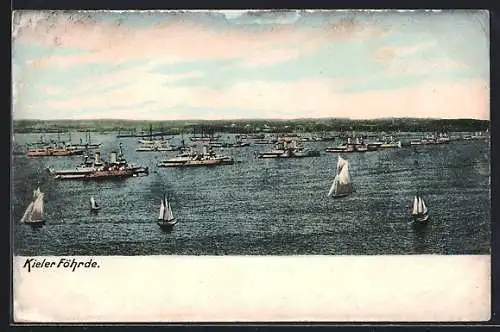 AK Kriegsflotte in der Kieler Föhrde