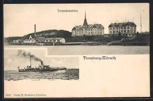 AK Flensburg-Mürwik, Torpedoboot auf See, Torpedostation