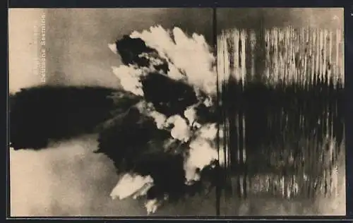 AK Explodierende Deutsche Seemine