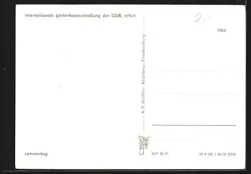 AK Erfurt, Internationale Gartenbau-Ausstellung, Sommertag