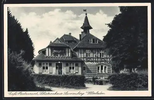 AK Wiesbaden, Café-Restaurant Schützenhaus Sonnenberg