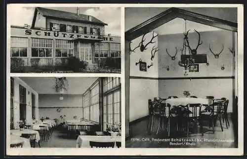 AK Bendorf a. Rhein, Hotel, Café und Restaurant Schützenhöhe, Rheinblickrestaurant
