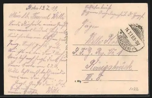 AK Bischofswerda i. Sa., Veranda des Schützenhauses v. Max Schröder
