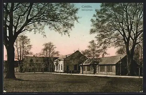 AK Colditz, Totalansicht vom Gasthaus Schützenhaus