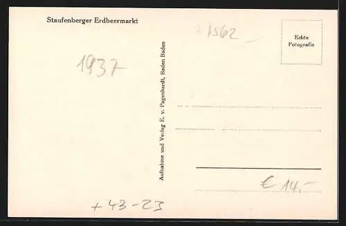 AK Staufenberg / Baden, Händlerinnen auf dem Staufenberger Erdbeermarkt