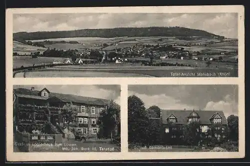 AK Mansbach, Totalansicht, Gast- & Logierhaus zum Löwen, Inh. Joh. Berk, Schloss Remonteamt