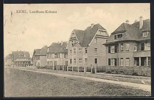 AK Kehl, Strasse an der Landhaus-Kolonie