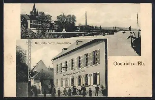 AK Oestrich / Rhein, Gastwirtschaft v. Jacob Kühn, Teilansicht