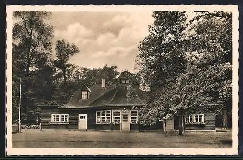 AK Leipzig, Gasthaus Wildpark im Connewitzer Holz, Bes. Hermann Konrad, Aussenansicht