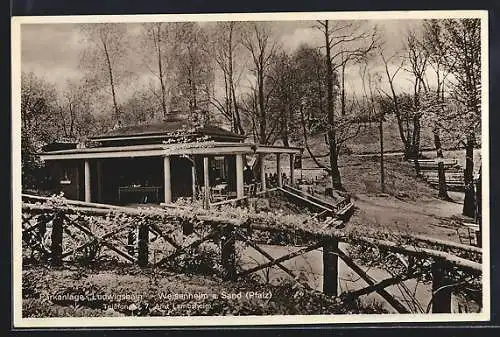 AK Weisenheim a. Sand, Parkanlage Ludwigshain mit Restaurant