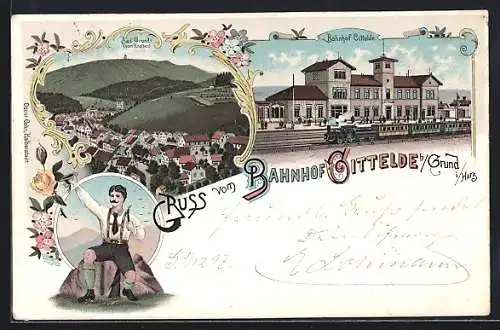 Lithographie Gittelde, Bahnhof