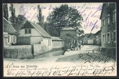 AK Dirmstein, Strassenansicht mit Anwohnern