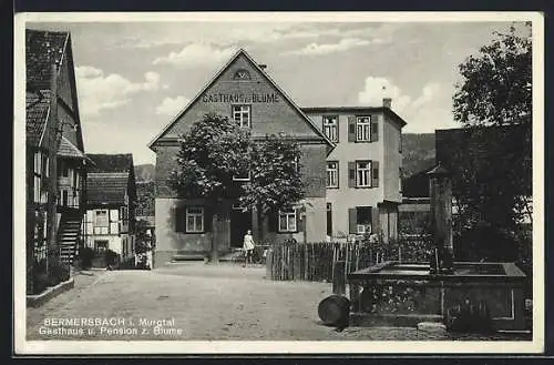 AK Bermersbach i. Murgthal, Gasthaus und Pension z. Blume