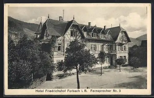 AK Forbach, Hotel Friedrichshof, Vorderansicht