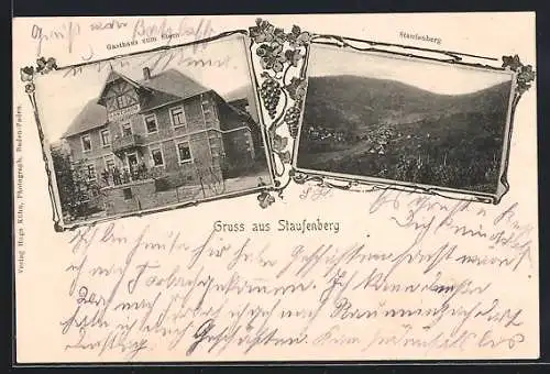 AK Staufenberg / Murgtal, Gasthaus zum Stern, Ortsansicht aus der Vogelschau