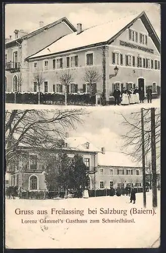 AK Freilassing, Lorenz Gammel's Gasthaus zum Schmiedhäusl