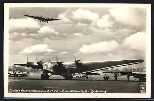 AK Junker's Ganzmetallflugzeug D 2500 Generalfeldmarschall v. Hindenburg