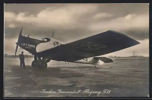 AK Junkers Ganzmetall-Flugzeug F13, Luft Hansa