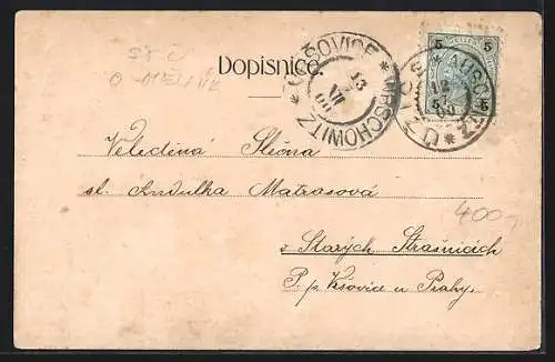 AK Uzice, Bahnhof, Schule, Post, Cukrovar