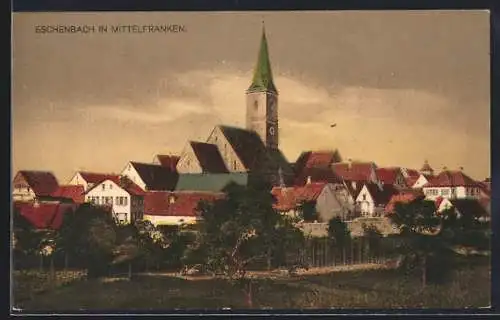 AK Eschenbach / Mittelfranken, Totalansicht mit Kirche