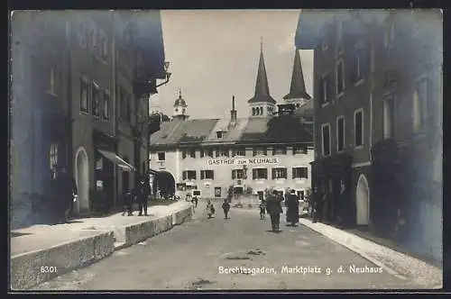 AK Berchtesgaden, Marktplatz mit Gasthof zum Neuhaus